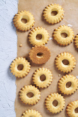 Pile of tasty cookies from above