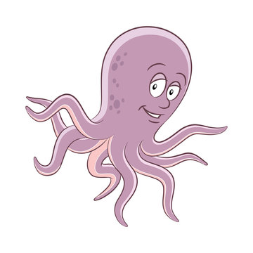 Colorful Cartoon Octopus