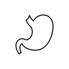 stomach linear icon, isolated pictogram, human internal organ, symbol for human viscera