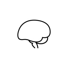 brain linear icon, isolated pictogram human internal organ