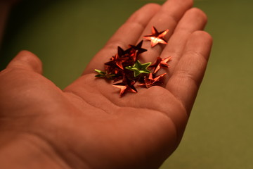 stars lie on the palm