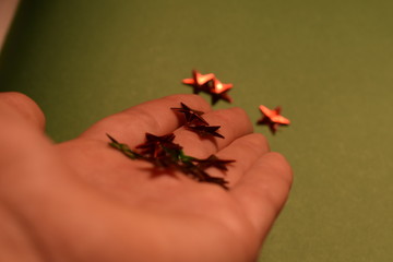 stars lie on the palm