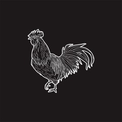 Animal Rooster White Line Nature Farm Agriculture Business Company Stock Vector Logo Design Template