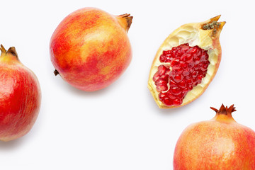 Pomegranate isolated on white background.