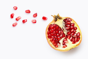 Pomegranate isolated on white background.