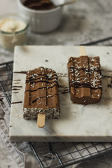 Vegan Chocolate Ice Cream Popsicles