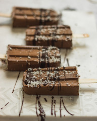 Vegan Chocolate Ice Cream Popsicles