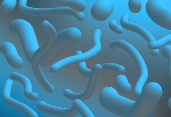 Blue neon colorful background with abstract figures, horizontal orientation