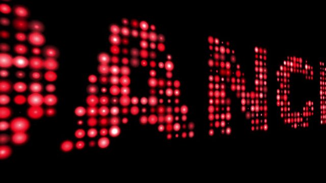 Dance red led text over black