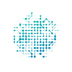 Abstract image of the molecular structure in circle. nanotechnology concept, connection model. stock vector illustration isolated on white background.