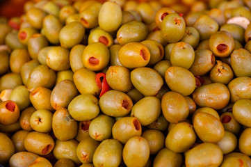 olives seasoned in sauce, traditional from Almagro