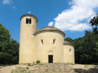 Fototapeta na wymiar Romanesque rotunda of St. George on the mountain Rip. Czech Republic.