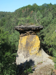 Sandstone rock formation Msenske Poklicky. Protected landscape area Kokorinsko. Czech Republic
