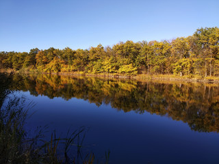 Autumn landscape on the river