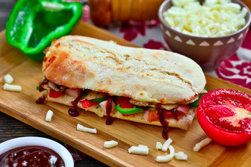 spicy sandwich set is served at the table