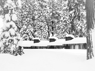 Lake Tahoe Winter with heavy snow