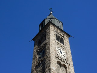 Fototapeta na wymiar campanile chiesa di Morgex - valle d'aosta