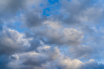 background - blue day sky with white cirro-cumulus clouds