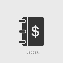 Ledger icon. EPS file. New trendy ledger vector illustration symbol - EPS file