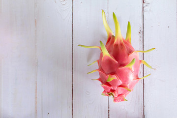 Dragon fruit or pitaya fruit on white background