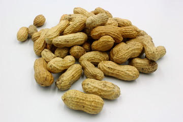 peanuts on white background