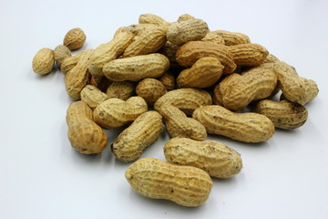 peanuts on white background