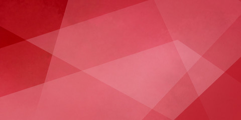 Fototapeta na wymiar Red background with white layers of textured transparent triangle shapes in geometric design
