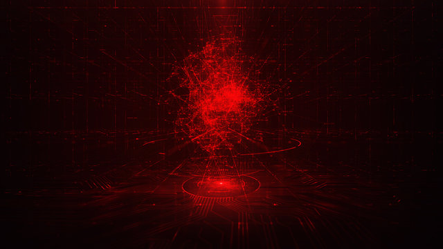 Evil Artificial intelligence (AI) concept.