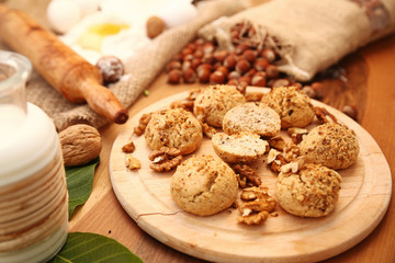 cookies on a plate with nuts