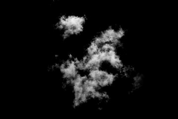White cloud, Fluffy texture , Abstract, isolated on black background
