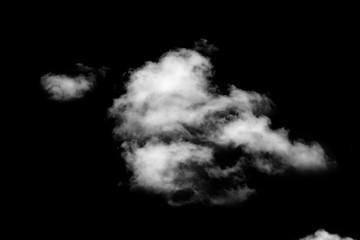 White cloud, Fluffy texture , Abstract, isolated on black background