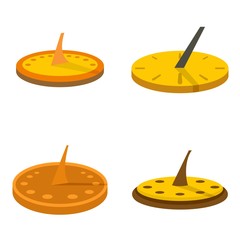 Sundial icons set. Flat set of sundial vector icons for web design - obrazy, fototapety, plakaty