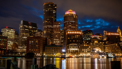 boston city at night