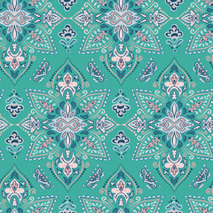 Colorful indian rug paisley ornament pattern design
