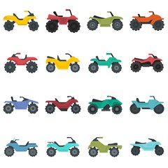 Quad bike icons set. Flat set of quad bike vector icons for web design © anatolir