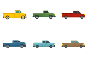 Fototapeta premium Pickup icons set. Flat set of pickup vector icons for web design