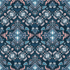 Colorful indian rug paisley ornament pattern design