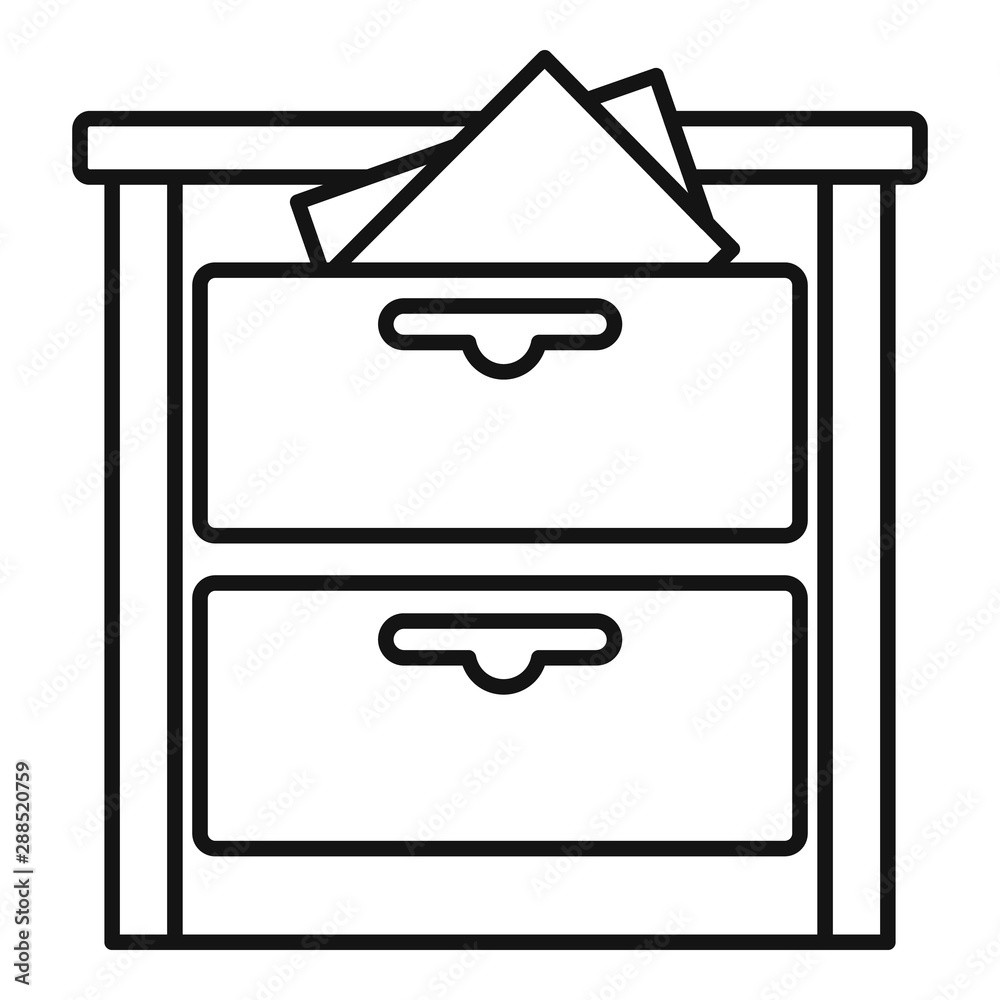Poster archive drawer icon. outline archive drawer vector icon for web design isolated on white background