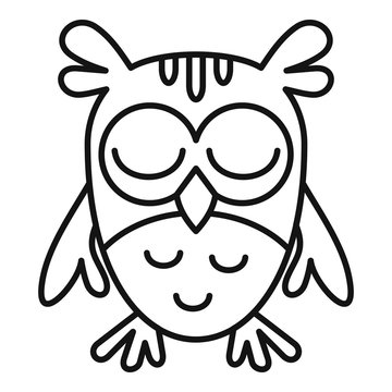 Sleeping owl icon. Outline sleeping owl vector icon for web design isolated on white background