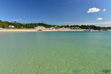 St Brelades Bay, Jersey, U.K. Idyllic beach in Autumn.