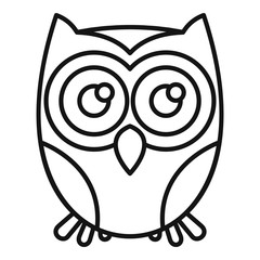 Funny owl icon. Outline funny owl vector icon for web design isolated on white background
