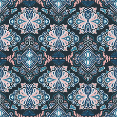 Colorful indian rug paisley ornament pattern design