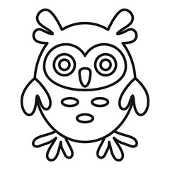 Adorable owl icon. Outline adorable owl vector icon for web design isolated on white background