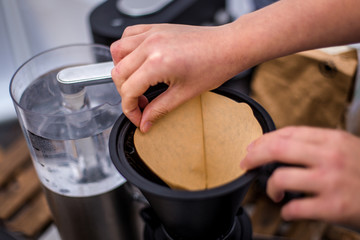 woman using a machine