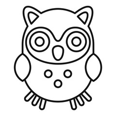 Comic owl icon. Outline comic owl vector icon for web design isolated on white background
