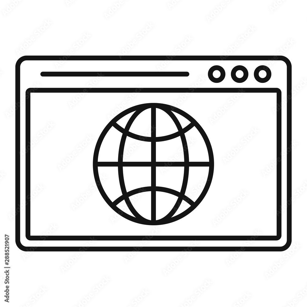 Poster hosting domain icon. outline hosting domain vector icon for web design isolated on white background