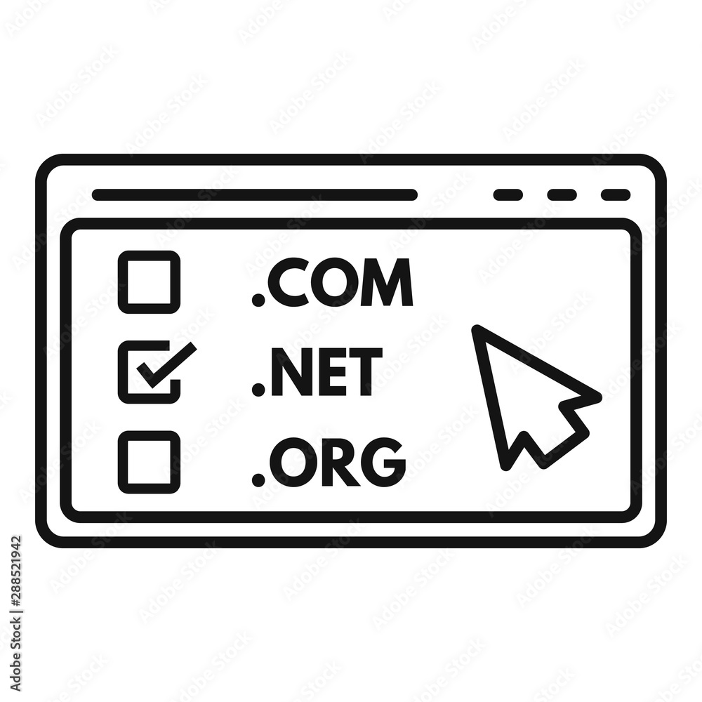 Poster web domain icon. outline web domain vector icon for web design isolated on white background