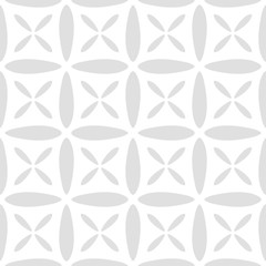 Seamless pattern of similar elements of different sizes in geometric floral ornamental style. Vector illustration.