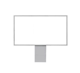 big blank billboard stainless steel white LED screen horizontal isolated on white background with clipping path for design display advertisement text template promotion new brand at outdoor.