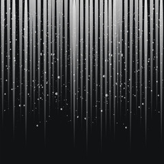 Abstract light gray vertical lines, dots on a black background - vector.